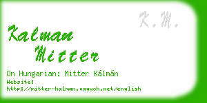 kalman mitter business card