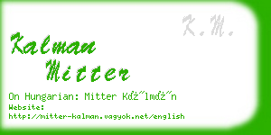 kalman mitter business card